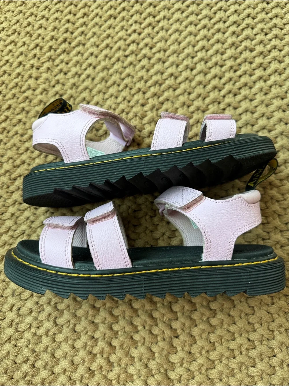 Dr. Marten's Kids Klaire Sandal Pale Pink Athena Strap Sandals with Black Sole